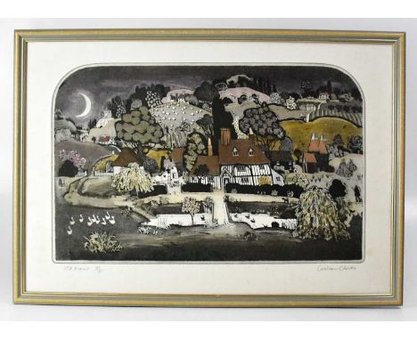 † GRAHAM CLARKE (British, born 1941); coloured etching 'Old Manor', no.48/150, titled and numbered lower left, signed lower r