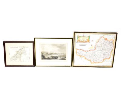 Four various maps comprising Robert Morden 'Map of Somerset Shire', with hand colouring, 37 x 43cm, a Letts Son &amp; Co Ltd 