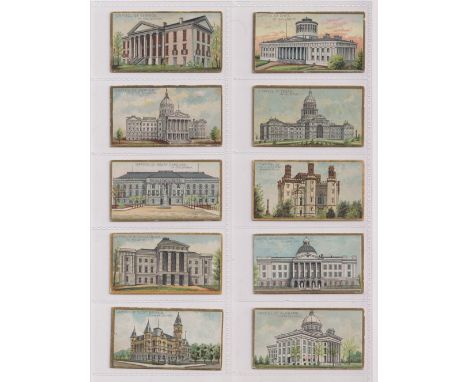 Cigarette cards, USA, Allen &amp; Ginter, General Government and State Capitiol Buildings of the United States (47/50, missin