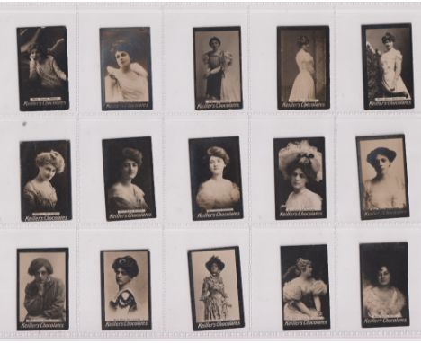 Trade cards, Keiller's Chocolates, Actresses, 'K' size, 89 different (some with staining to backs, gen gd) (89)  