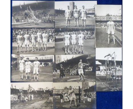 Postcards, Olympics, Stockholm 1912, RP's, ten Official Issues, USA, mainly Athletics, Hammer, Mac Grath, 3000m, M.S. Wright,