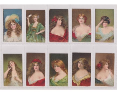 Cigarette cards, USA, BAT, Beauties, Art Series (set, 25 cards) (1 fair, rest gd)