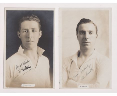 Postcards / Autographs, Football, Tottenham Hotspur FC, two b/w photographic portrait cards by Jones of High Road, Tottenham,