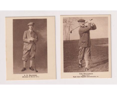 Trade cards, Golf, Dunlop, How to Improve your Golf, two cards, A.R. Bradbeer &amp; Tom Williamson (both vg) (2) 