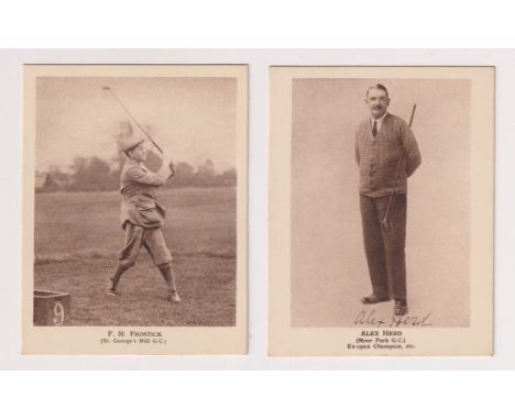 Trade cards, Golf, Dunlop, How to Improve your Golf, two cards, F.H. Frostick &amp; Alex Herd (both vg) (2) 