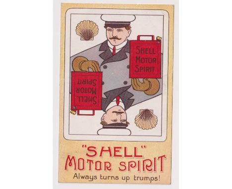Postcard, Advertising, Shell Motor Spirit, ‘Always Turns up Trumps’, (slight pencil marks to back, light cr crease, unused gd