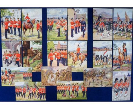 Postcards, Military, a selection of 3 sets of 6 cards in the Alphabet Series, Seaforth Highlanders numbered A94-F94 illustrat