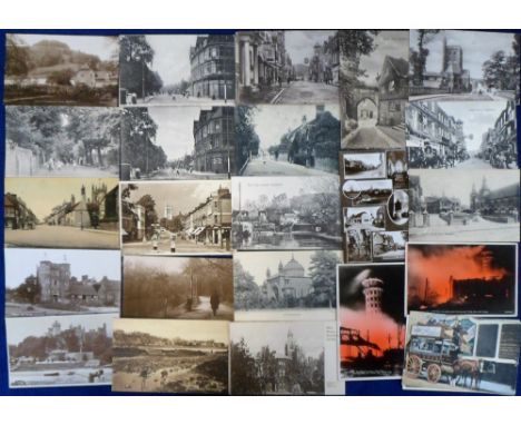 Postcards, a mixed UK topographical selection of approx. 96 cards with RP's of Manor House Pirbright, Croydon Road Caterham, 