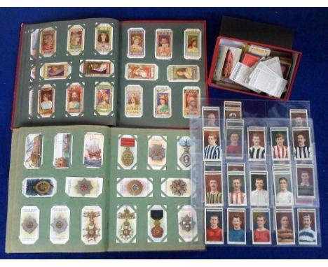 Cigarette cards, two vintage slot-in albums containing approx. 750 cards, various issuers &amp; series inc. Player's, Ogden's