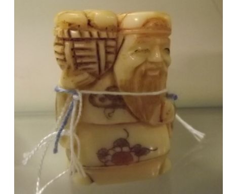 Japanese Netsuke of an OLD MAN Signed. 