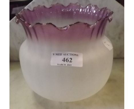 Frosted glass lamp shade. 