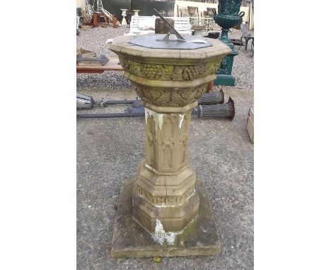 19th. C. composition sundial in the Gothic manner. 