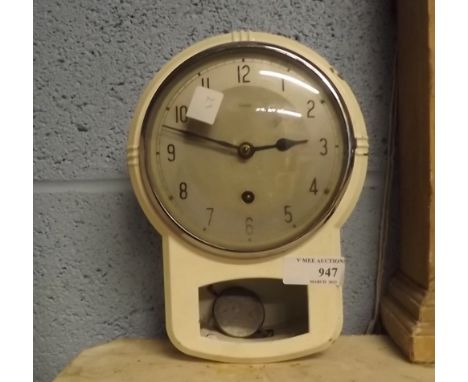 Art Deco enamel wall clock. 
