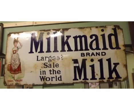 Rare MILK MAID enamel sign. 