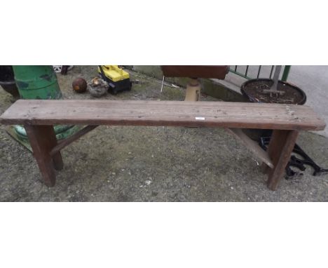 19th. C. pine bench.. { 170cm L }.