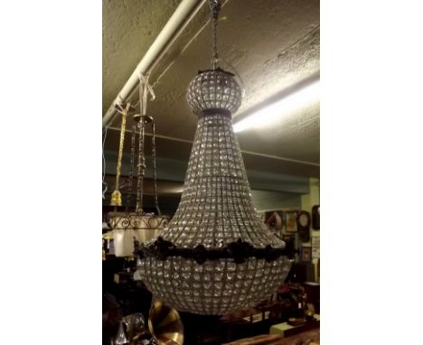 Decorative glass and metal ceiling light. 