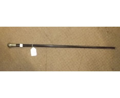 Victorian ebony walking stick with silver finial.