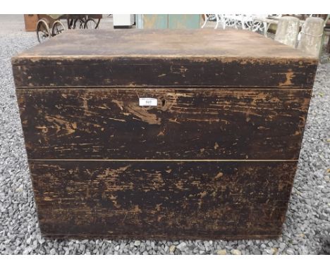 19th. C. painted pine trunk. 