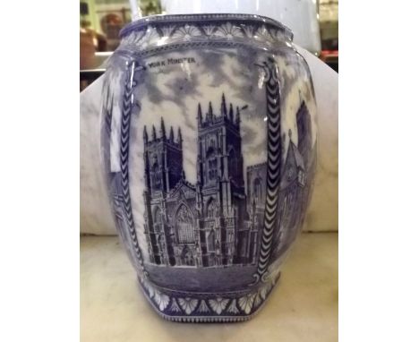 Blue and white tea caddy Ringtons Tea Merchants Newcastle. 