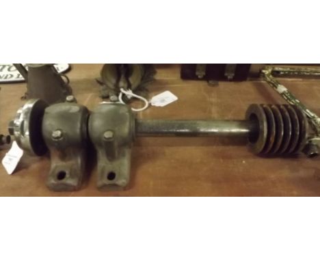 Spindle for a bench saw. 