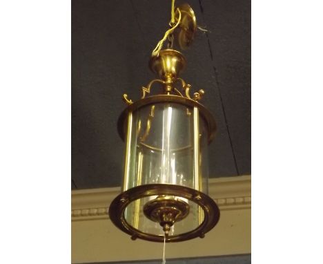 Brass hall lantern. 