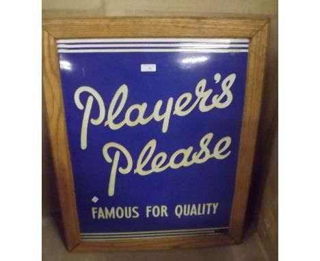 Original PLAYERS PLEASE enamel sign. 