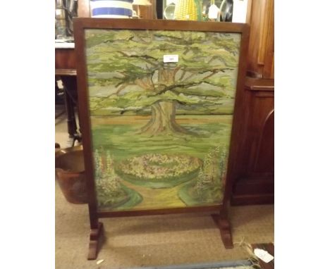 1930's mahogany fire screen. 