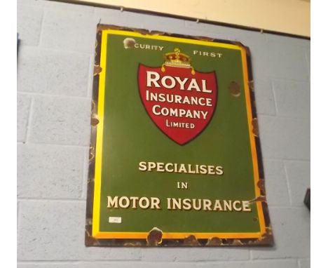 Original ROYAL INSURANCE COMPANY enamel sign. 