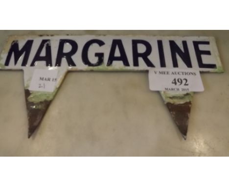 Original MARGARINE enamel sign. 