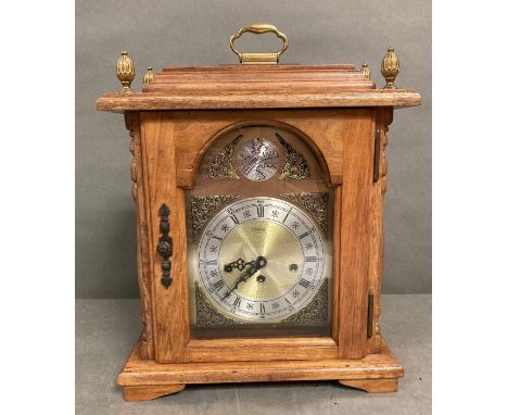 A Tempus fugit eight day clock, with carry handle and Westminster chimes AF