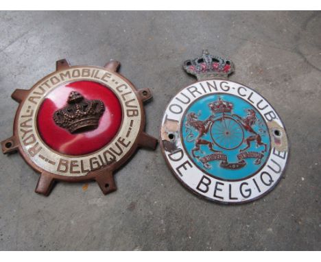 Two enamel badges, 'Royal Automobile club Belgique both with chipping to the enamel