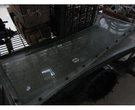 Two vintage car windscreens 