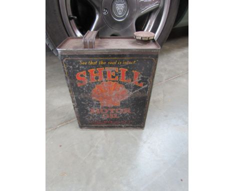 A vintage shell motor oil can with cap, a/f