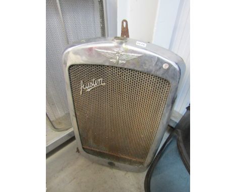 A vintage Austin grille and radiator