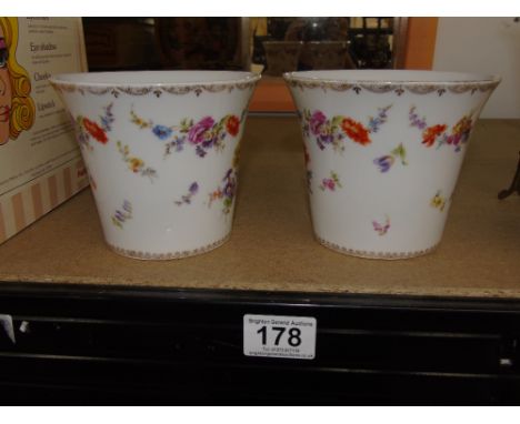 SMALL PAIR OF CERAMIC JARDINERES