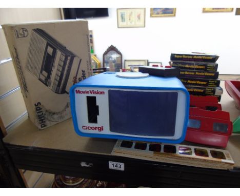 CORGI MOVIE VISION & SUPER 8, VIEW MASTER & SLIDES + PHILIPS CASSETTE PLAYER
