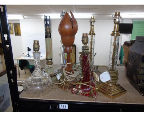 QUANTITY OF LAMP BASES INCLUDING MARBLE AND GLASS