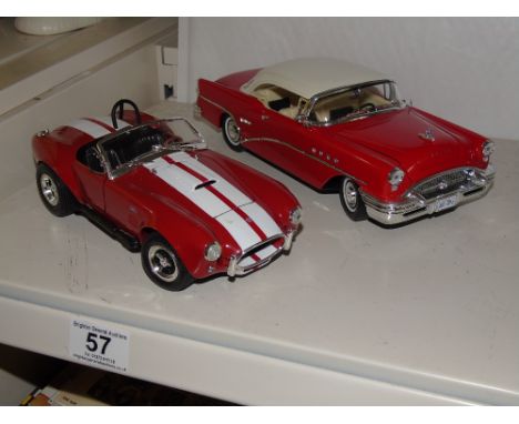 2 MODEL COLLECTIBLE REPLICA CARS, 1955 BUICK BY MIRA AND A SHELBY COBRA BY ERTL