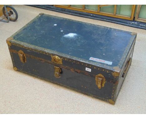 LARGE METAL TRUNK MARKED P.M.ALCOCK