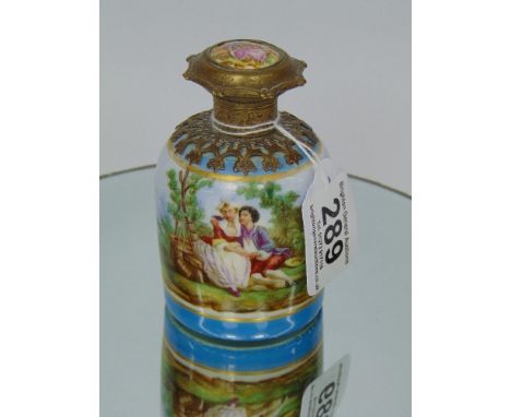 CONTINENTAL CERAMIC POT WITH ORMOLU LID