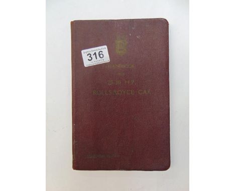 VINTAGE HANDBOOK FOR 25-30 HP ROLLS ROYCE CAR