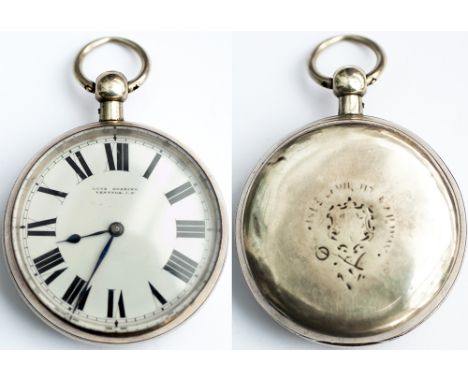 Isle of Wight Railway Guards Watch number 7. English fusee lever movement engraved in script LUCE HOSKING VENTNOR, I. W and n