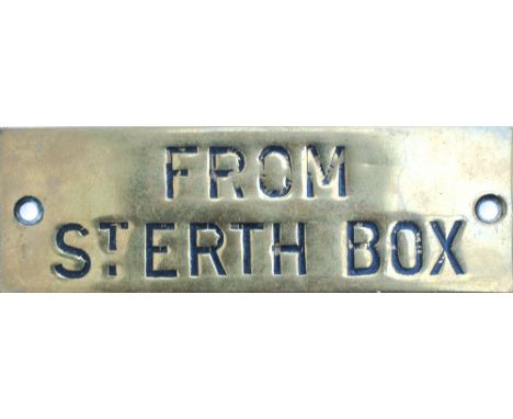 GWR hand engraved brass shelf plate FROM ST ERTH BOX. Ex Hayle signal box, measures 4.5in x 1.5in. In good condition.