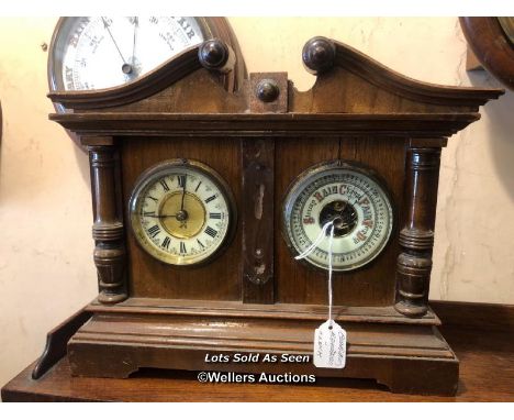 *MAHOGANY CASED CLOCK AND BAROMETER / LOCATED AT VICTORIA ANTIQUES, WADEBRIDGE, PL27 7DD
