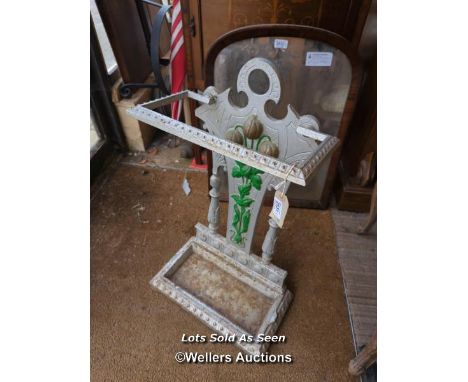 *VICTORIAN CAST IRON STICK STAND, 64CM / LOCATED AT VICTORIA ANTIQUES, WADEBRIDGE, PL27 7DD