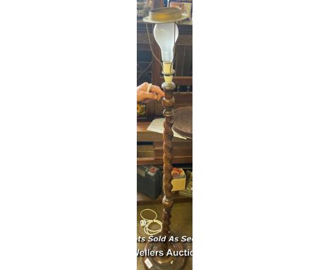 *ONE BARLEY TWIST STANDARD LAMP (DAMAGED) / LOCATED AT VICTORIA ANTIQUES, WADEBRIDGE, PL27 7DD