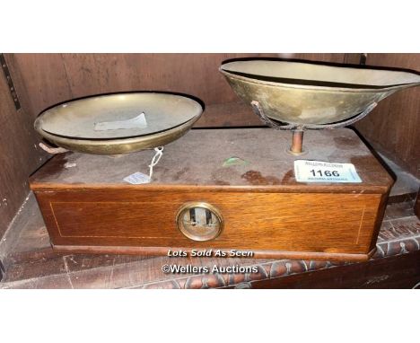 *INLAID MAHOGANY SCALES / LOCATED AT VICTORIA ANTIQUES, WADEBRIDGE, PL27 7DD