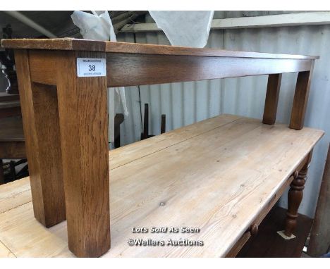 OAK BENCH, 70 X 12 X 19.5 INCHES / LOCATED AT VICTORIA ANTIQUES, WADEBRIDGE, PL27 7DD