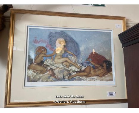 *FRAMED AND GLAZED LIMITED EDITION PRINT OF NUDE LADIES 699/850 BY W. RUSSELL FLINT, 70 X 50CM / LOCATED AT VICTORIA ANTIQUES