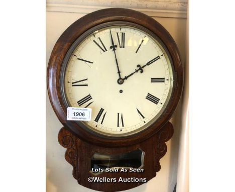*VICTORIAN MAHOGANY DROP DIAL WALL CLOCK / LOCATED AT VICTORIA ANTIQUES, WADEBRIDGE, PL27 7DD